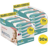 Pampers Sensitive Billendoekjes - 30 Pakken - 2400 babydoekjes