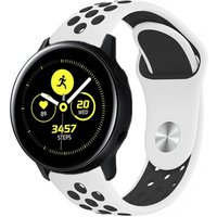 Strap-it Samsung Galaxy Watch Active sport band (wit-zwart)