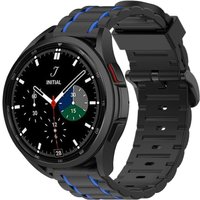 Strap-it Samsung Galaxy Watch 4 classic 46mm sport gesp band (zwart-blauw)