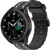 Strap-it Samsung Galaxy Watch 4 classic 46mm sport gesp band (zwart-wit)