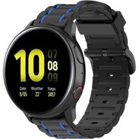 Strap-it Samsung Galaxy Watch Active sport gesp band (zwart-blauw)