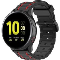 Strap-it Samsung Galaxy Watch Active sport gesp band (zwart-rood)