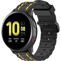 Strap-it Samsung Galaxy Watch Active sport gesp band (zwart-geel)