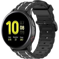 Strap-it Samsung Galaxy Watch Active sport gesp band (zwart-wit)