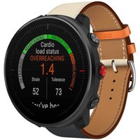 Strap-it Polar Vantage M leren bandje (wit-donkerblauw)