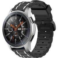 Strap-it Samsung Galaxy Watch 46mm sport gesp band (zwart-wit)