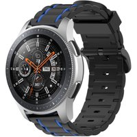 Strap-it Samsung Galaxy Watch 46mm sport gesp band (zwart-blauw)