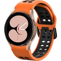 Strap-it Samsung Galaxy Watch 4 40mm sport square bandje (oranje-zwart)