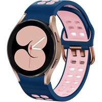 Strap-it Samsung Galaxy Watch 4 40mm sport square bandje (blauw-roze)