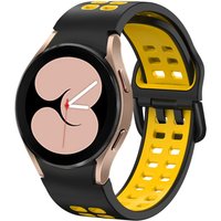 Strap-it Samsung Galaxy Watch 4 40mm sport square bandje (zwart-geel)