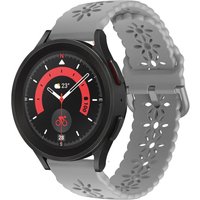 Strap-it Samsung Galaxy Watch 5 Pro siliconen bandje met patroon (grijs)