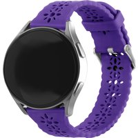 Strap-it Samsung Galaxy Watch 6 - 44mm siliconen bandje met patroon (donkerpaars)