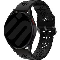 Strap-it Samsung Galaxy Watch 6 - 40mm siliconen bandje met patroon (zwart)