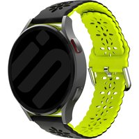 Strap-it Samsung Galaxy Watch 6 - 44mm siliconen bandje met patroon (zwart-groen)