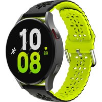 Strap-it Samsung Galaxy Watch 5 - 44mm siliconen bandje met patroon (zwart-groen)