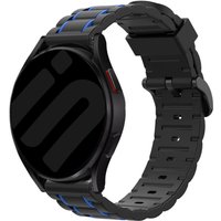 Strap-it Samsung Galaxy Watch 7 - 44mm sport gesp band (zwart-blauw)