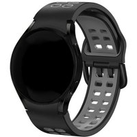 Strap-it Samsung Galaxy Watch 4 Classic 42mm sport square bandje (zwart-grijs)