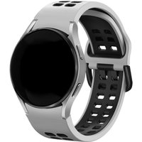 Strap-it Samsung Galaxy Watch 5 44mm sport square bandje (wit-zwart)