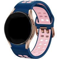Strap-it Samsung Galaxy Watch 6 - 44mm sport square bandje (blauw-roze)