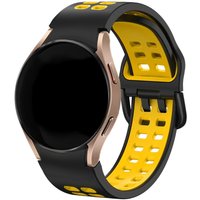 Strap-it Samsung Galaxy Watch 5 Pro sport square bandje (zwart-geel)