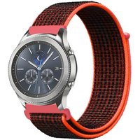 Strap-it Samsung Gear S3 nylon band (zwart-oranje)