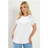 Yours Damen Yours – BasicT-Shirt in Weiß in Größe 44 | Baumwolle/Polyester