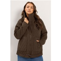 Yours Yours Damen Leichte Gesteppte Jacke in Schokobraun in Größe 54-56 | Baumwolle