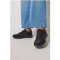Yours Yours Damen Klobige Sneaker in Schwarz in Extra Weiter Eeepassform in Größe 37EEE | Textil/Synthetik