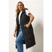 Yours Yours Damen Mittellange Weste in Schwarz in Größe 54-56 | Polyester