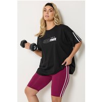 Yours Yours Damen Active Shorts in Rot mit Kontrastfarbenem Seitenstreifen in Größe 52 | Baumwolle/Elasthan