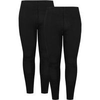 Yours Plus Size 2 Pack Black Cotton Stretch Leggings Size 32