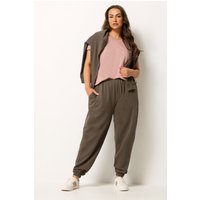 Yours Yours Damen Set aus Sweatshirt, Jogginghose und T-Shirt in Braun in Größe 58-60 | Baumwolle/Polyester