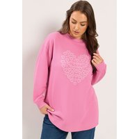 Yours Damen Yours – Sweatshirt in Rosa mit Herzmotiv in Größe 62-64 | Baumwolle/Polyester