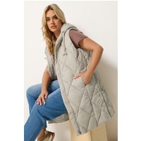 Yours Yours Damen Curve Mittellange Weste in Elfenbein in Größe 48 | Polyester