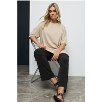Yours Yours Damen Stretchhosen zum Reinschlüpfen mit Geradem Bein in Schwarz in Größe Long 48 | Polyester/Elasthan