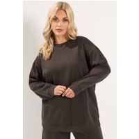 Yours Yours Damen Sweatshirt in Schokobraun in Größe 62-64 | Baumwolle/Polyester