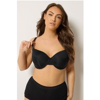 Yours Yours Fuller Bust Lingerie Vorgeformter T-Shirt-Bügel-BH in Schwarz in Größe 90F | Polyester/Elasthan/Polyamid