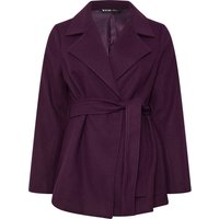 Yours Yours Damen Plus Size Purple Wrap Coat Size 54-56 | Polyester