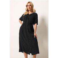 Yours Damen Yours – Besticktes Maxikleid in Schwarz in Größe 46 | Viskose
