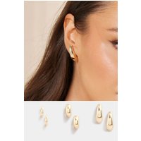 Yours Yours Damen Goldfarbene Tränenohrringe im 3er Setsize | Metall