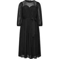 Yours London Yours London Damen Plissiertes Kleid in Schwarz in Größe 54-56 | Polyester