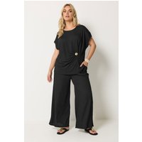Yours Yours Damen Hose in Schwarz in Größe Regular 46 | Polyester/Elasthan