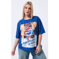 Limited Collection Limited Collection Damen Pepsi T-Shirt in Blau mit dem Schriftzug „Pepsi Welcomes The World“ in Größe 42 | Baumwolle