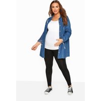 Bump It Up Bump It Up Damen Maternity Baumwollleggings mit Elastischem Bauchband Schwarz in Größe 50 | Baumwolle/Elasthan