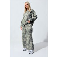 Limited Collection Limited Collection Damen Jogginghose in Grau mit Grafik und Batikmuster in Größe 44 | Baumwolle/Polyester