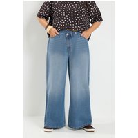 Yours Yours Damen Jeans mit Asymmetrischem Bund in mittelblau in Größe Regular 42 | Baumwolle