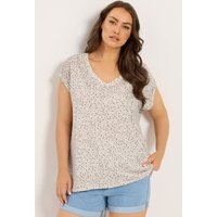 Yours Damen Yours – Bluse in Elfenbeinweiß mit Kieselstruktur in Größe 44 | Baumwolle