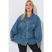 Limited Collection Limited Collection Damen Jeansjacke in Blau mit Elastischem Taillenbund in Größe 44 | Baumwolle