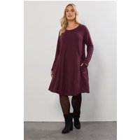 Yours Yours Damen Tunikakleid in Lila aus Soft Touchgewebe mit Tasche in Größe 48 | Polyester/Elasthan/Viskose