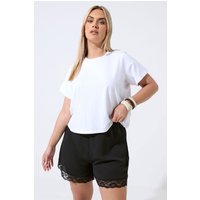 Limited Collection Limited Collection Damen Shorts in Schwarz mit Spitzensaum in Größe 38 | Polyester